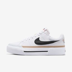 Nike White and Black Platform Sneakers
